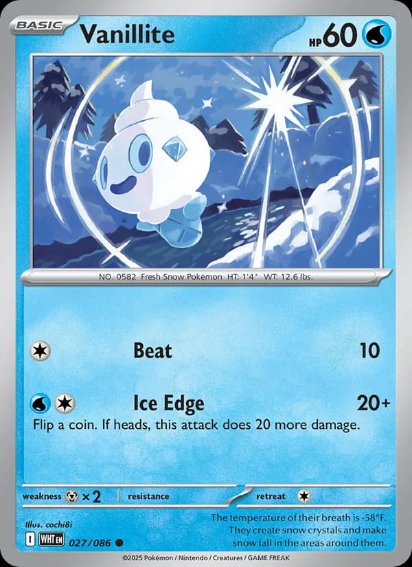 Vanillite card in English