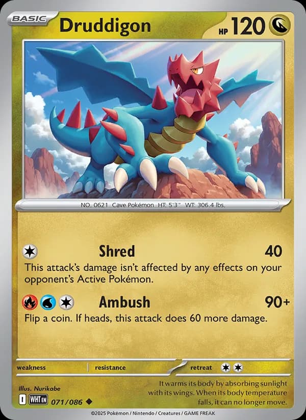 Druddigon card in English
