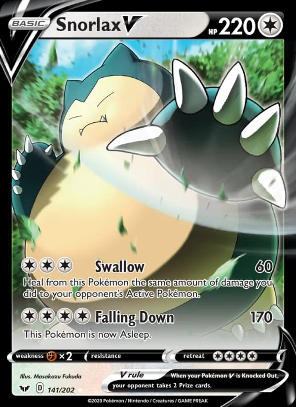 Snorlax V card in English