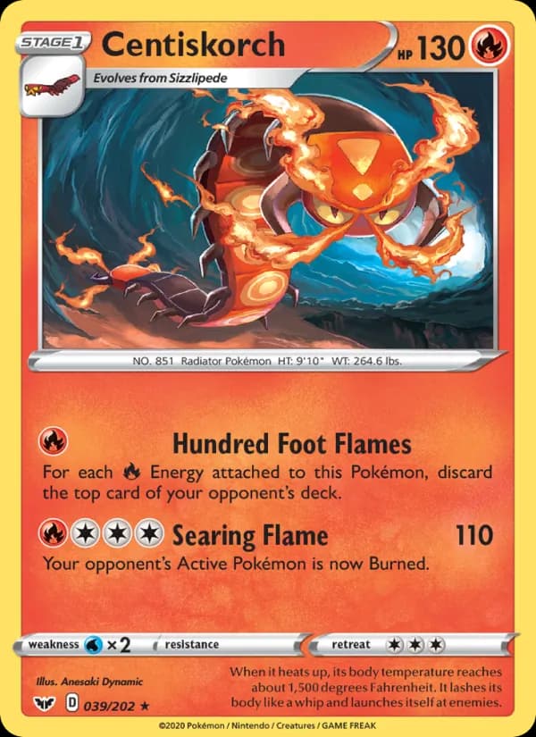 Centiskorch card in English