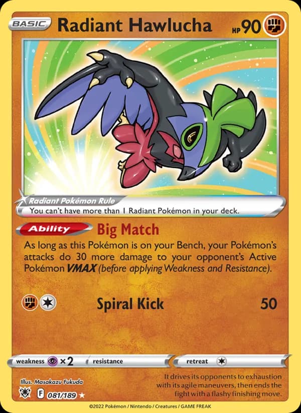 Radiant Hawlucha card in English