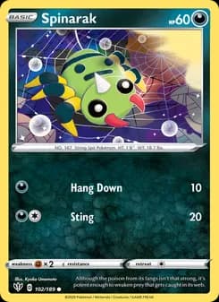 Spinarak card in English