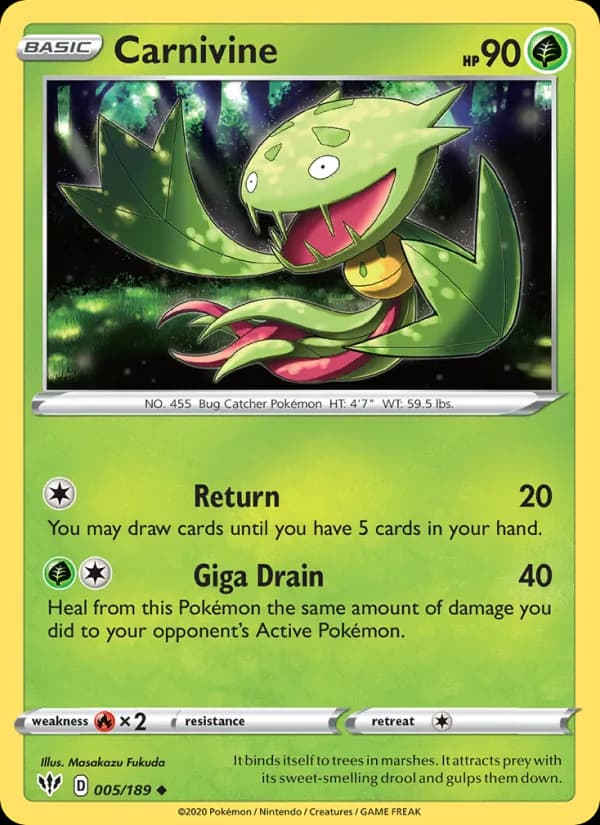 Carnivine card in English