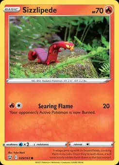 Sizzlipede card in English