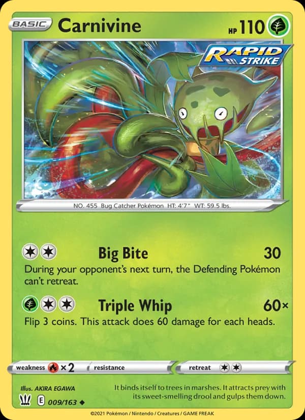 Carnivine card in English