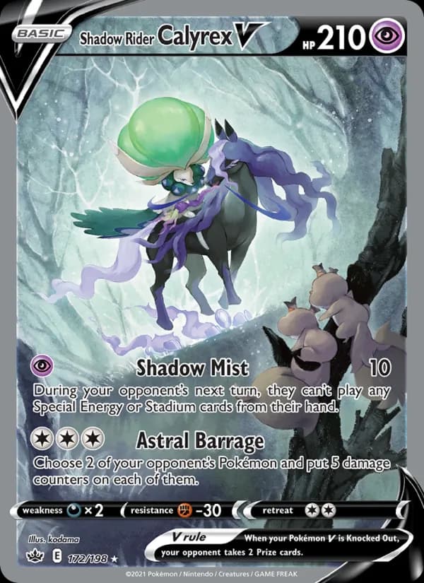 Shadow Rider Calyrex V card in English
