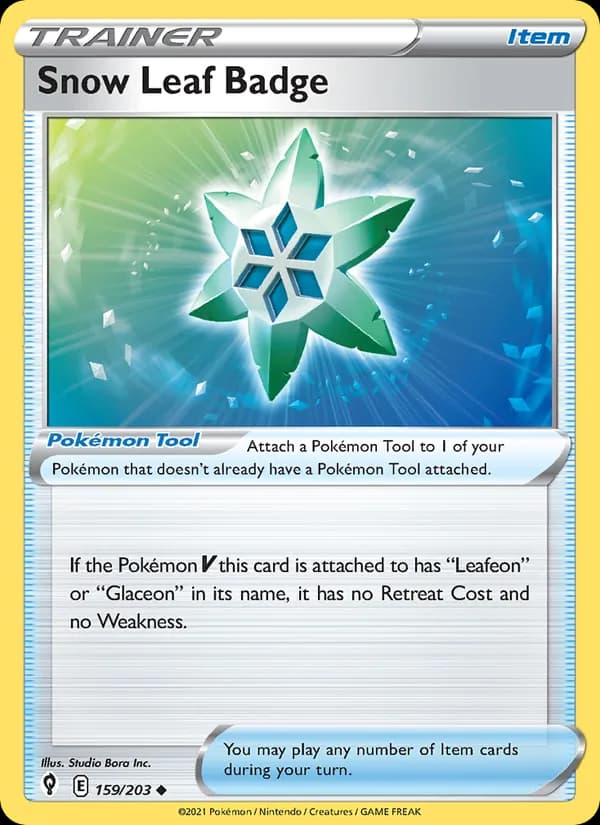 Snow Leaf Badge card in English