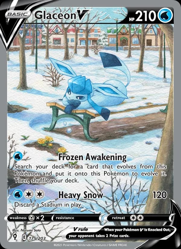 Glaceon V card in English
