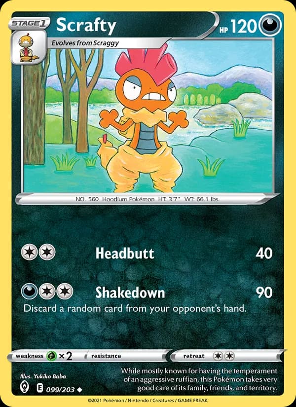 Scrafty card in English