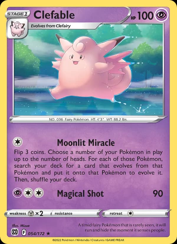 Clefable card in English