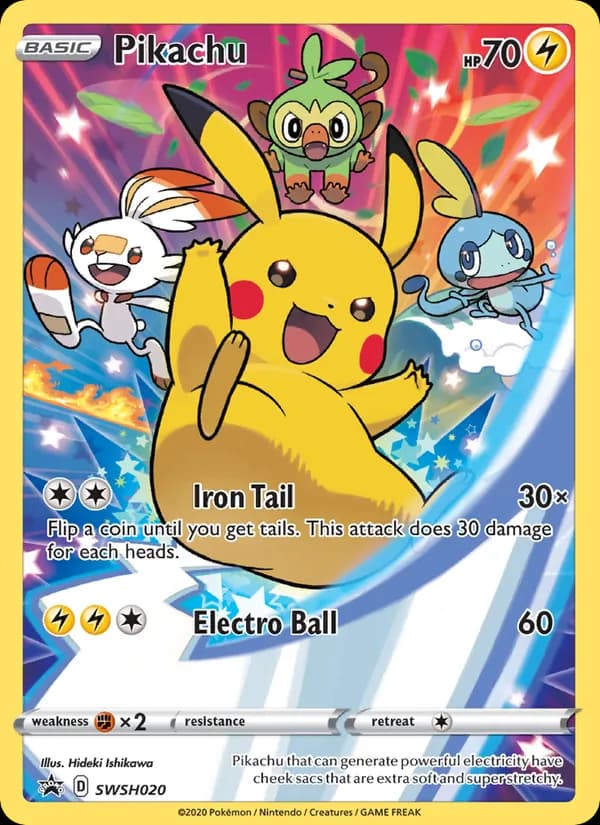 Pikachu card in English