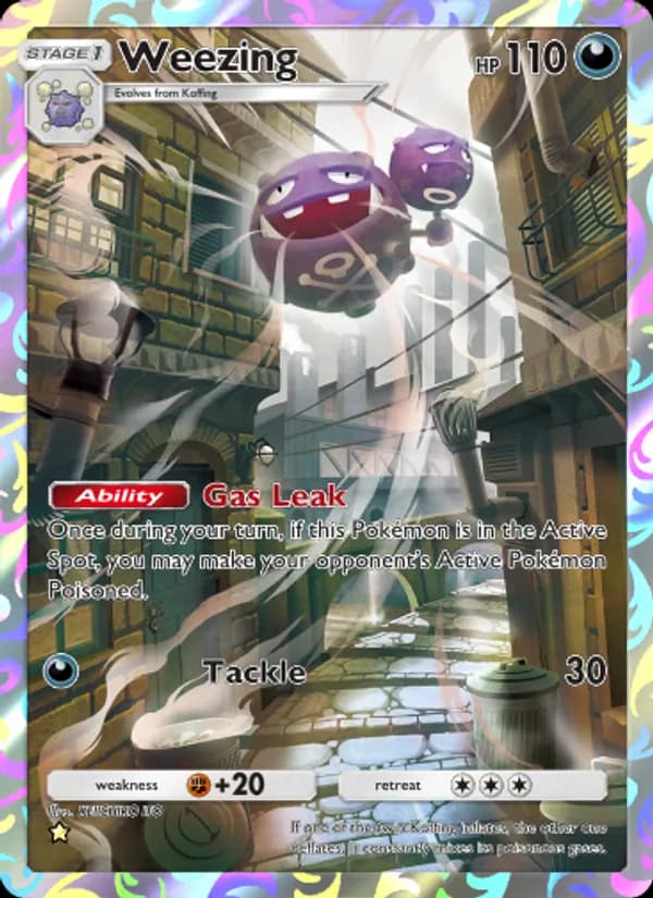 Weezing card in English