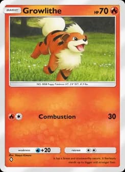 Growlithe card in English