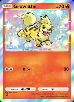 Growlithe card in English