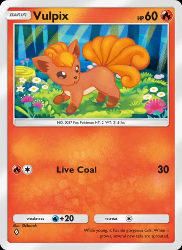 Vulpix card in English