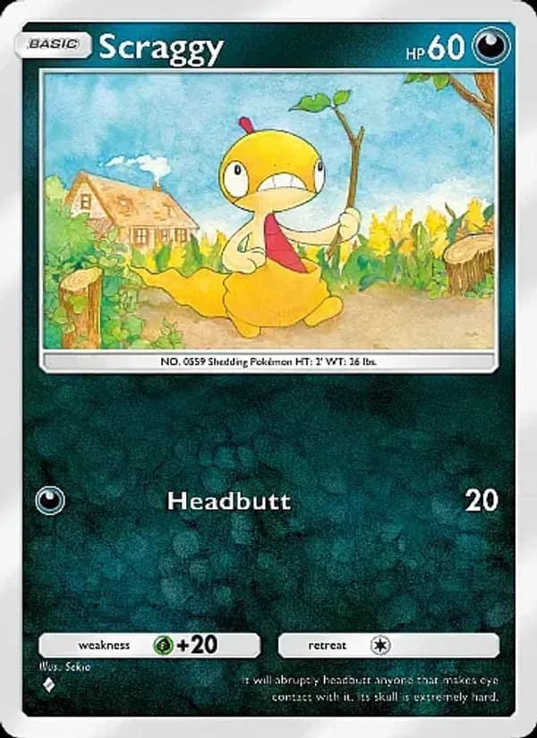Scraggy card in English