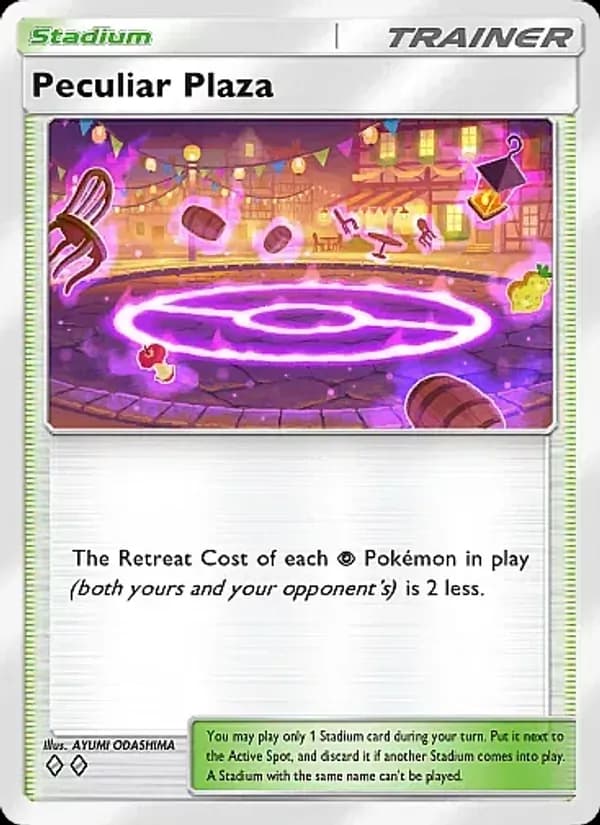 Peculiar Plaza card in English