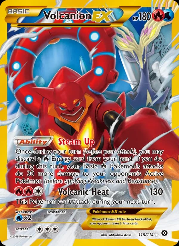 Volcanion EX card in English