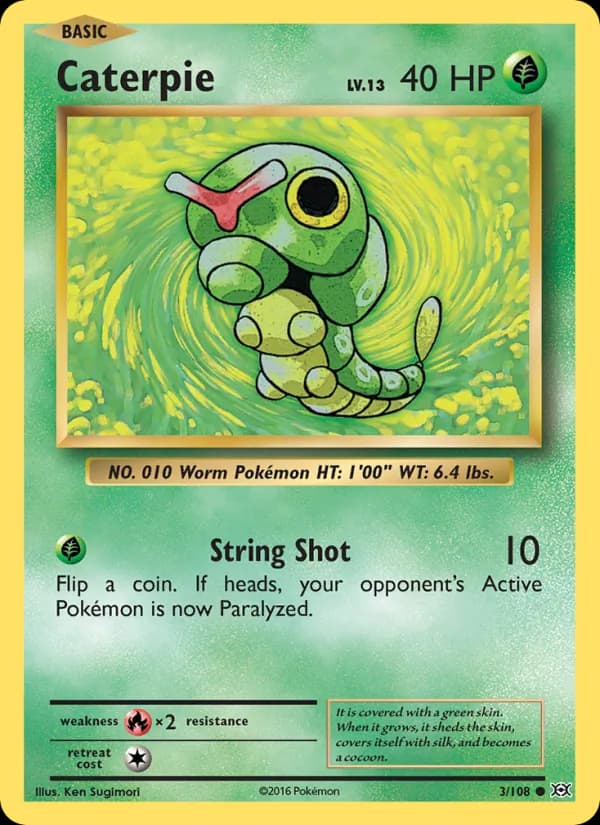 Caterpie card in English