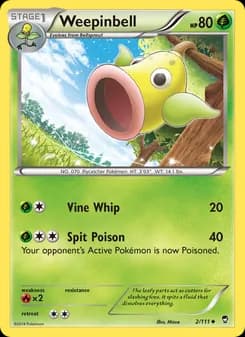Weepinbell card in English