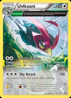 Unfezant card in English
