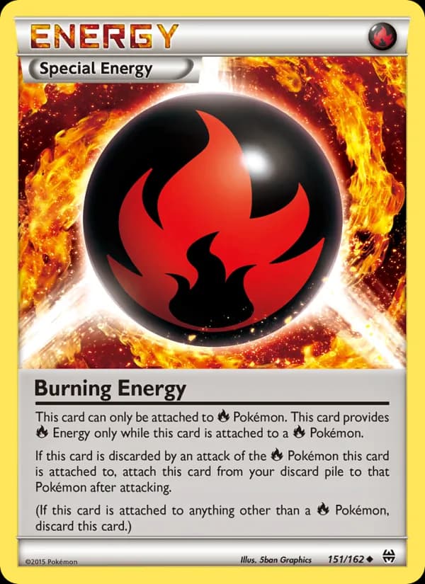 Burning Energy card in English