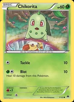 Chikorita card in English