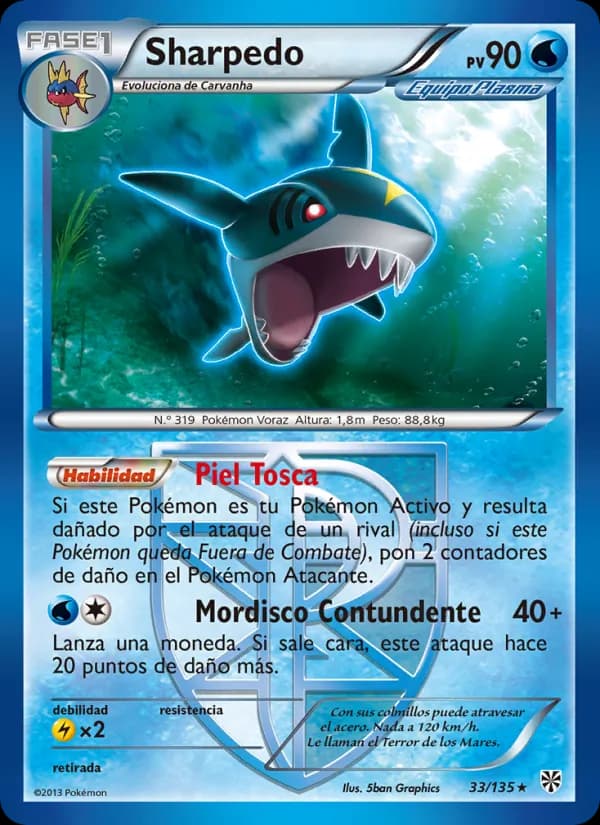 Sharpedo card in Spanish