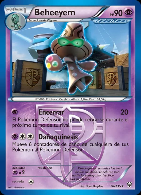Beheeyem card in Spanish
