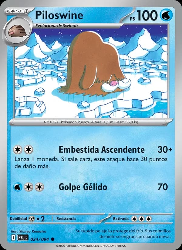 Piloswine card in Spanish
