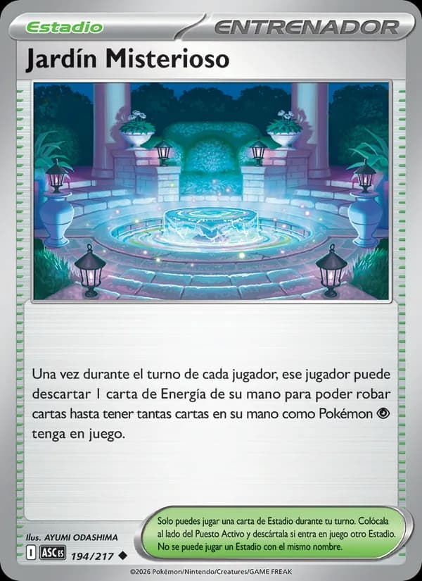 Jardín Misterioso card in Spanish