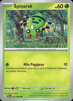 Spinarak card in Spanish