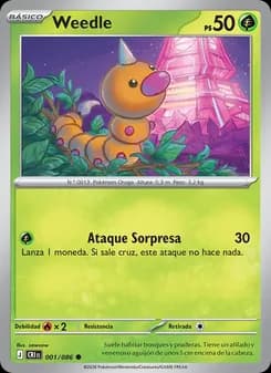 Weedle card in Spanish
