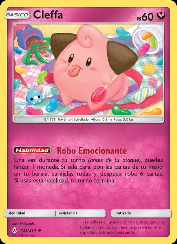 Cleffa card in Spanish