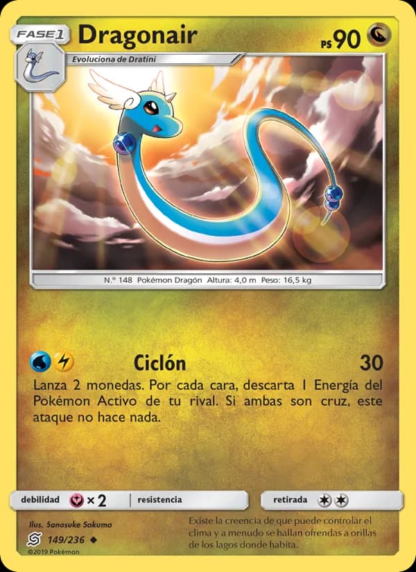 Dragonair card in Spanish