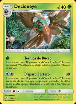 Decidueye card in Spanish