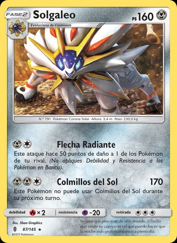 Solgaleo card in Spanish