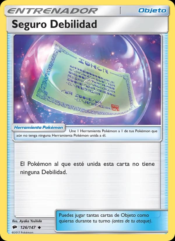 Seguro Debilidad card in Spanish