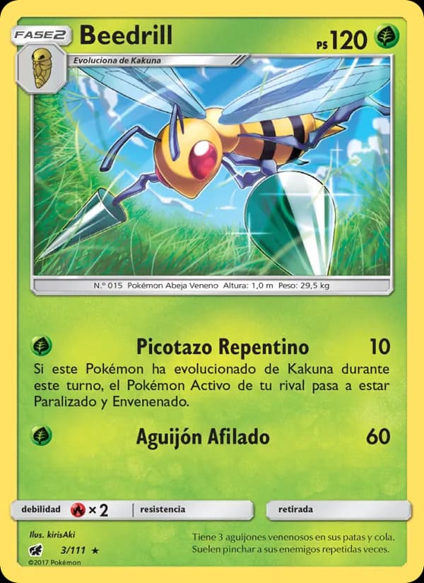 Beedrill card in Spanish