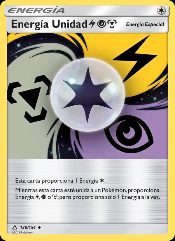 Energía Unidad LightningPsychicMetal card in Spanish