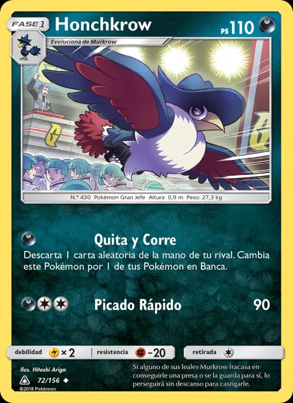 Honchkrow card in Spanish
