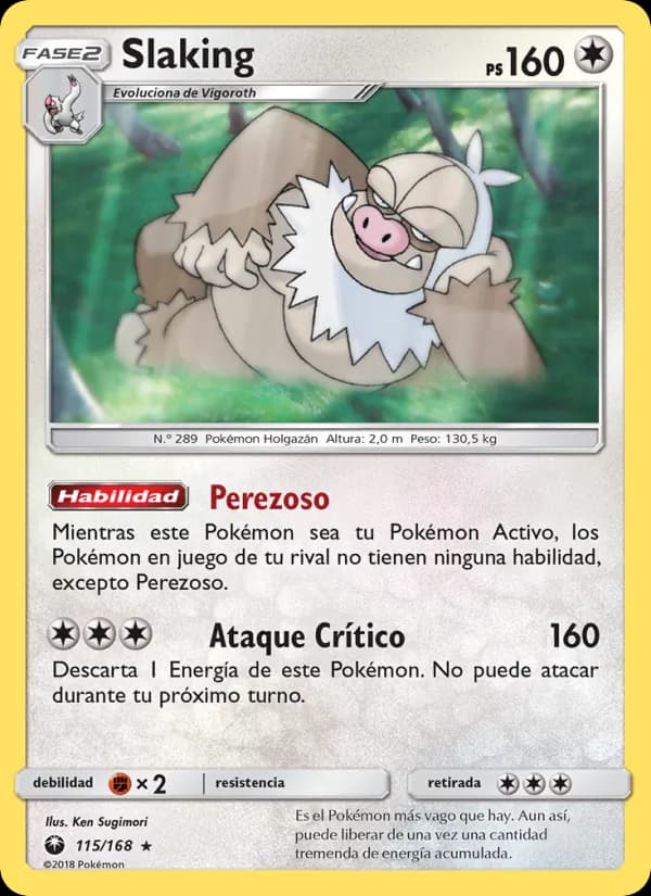 Slaking card in Spanish