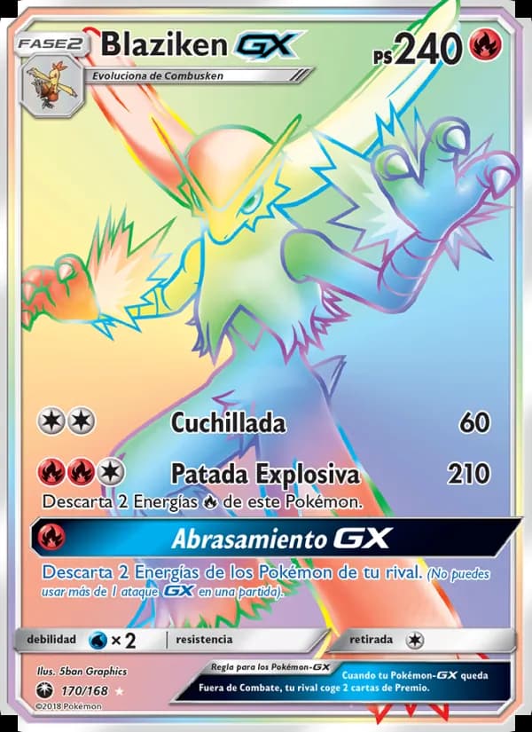 Blaziken GX card in Spanish
