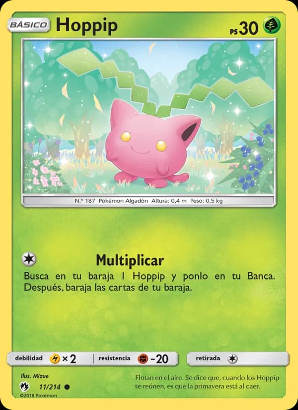 Hoppip card in Spanish