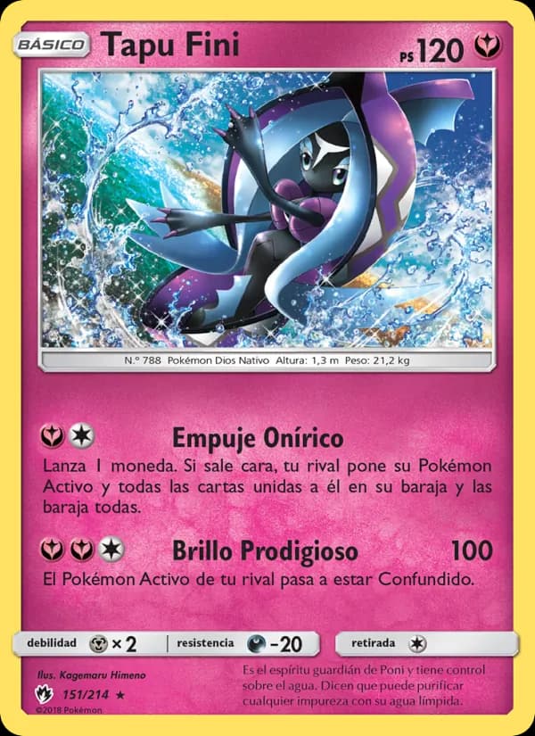 Tapu Fini card in Spanish