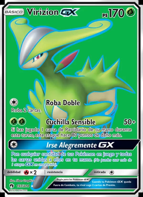 Virizion GX card in Spanish
