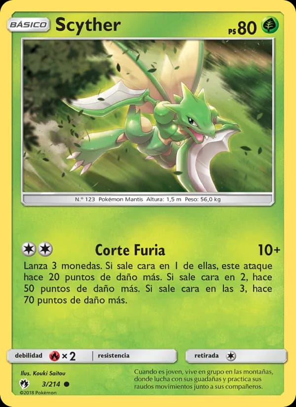 Scyther card in Spanish