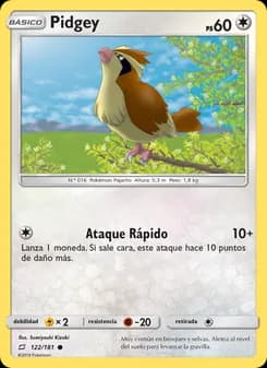 Pidgey card in Spanish