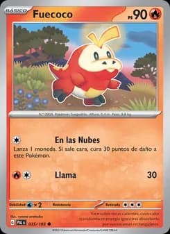 Fuecoco card in Spanish