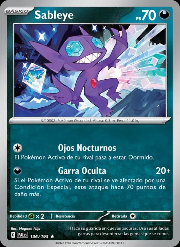 Sableye card in Spanish
